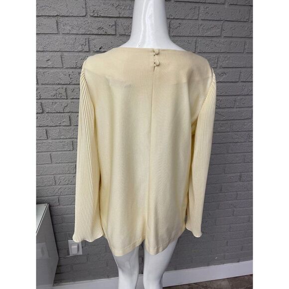 Koret of California Pleated Square Neck Blouse Size L - Picture 2 of 8